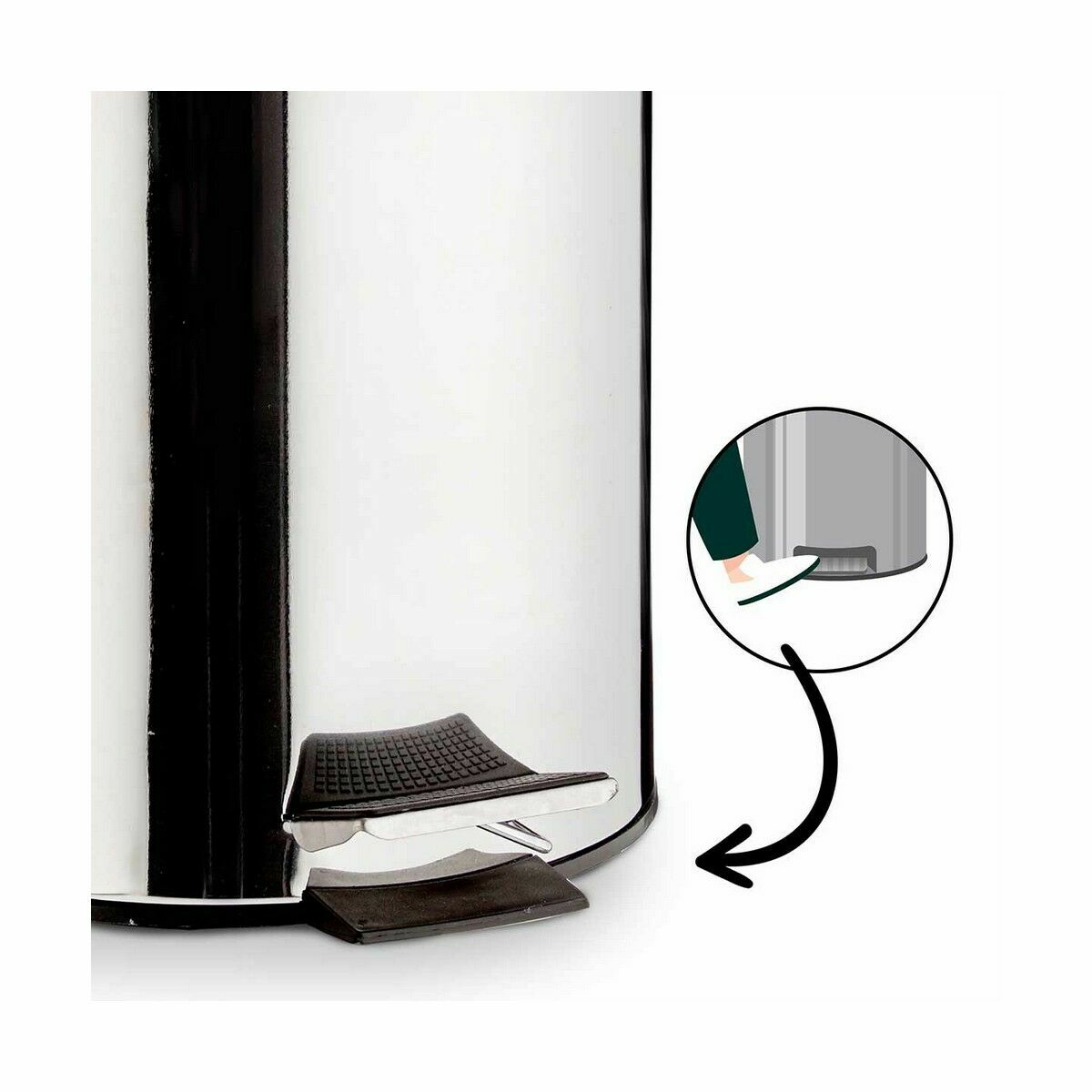 Pedal bin Berilo Silver Stainless steel Plastic 12 L (4 Units)